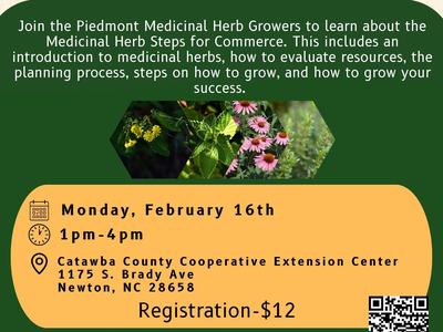 So You Want to Grow Medicinal Herbs? workshop — Feb 16, 1–4pm; registration $12; URL