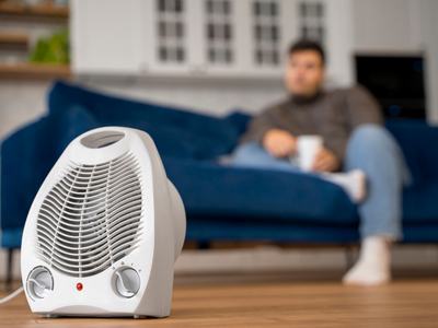 portable heater on floor