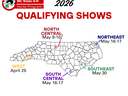 Map of NC with Show regions and dates