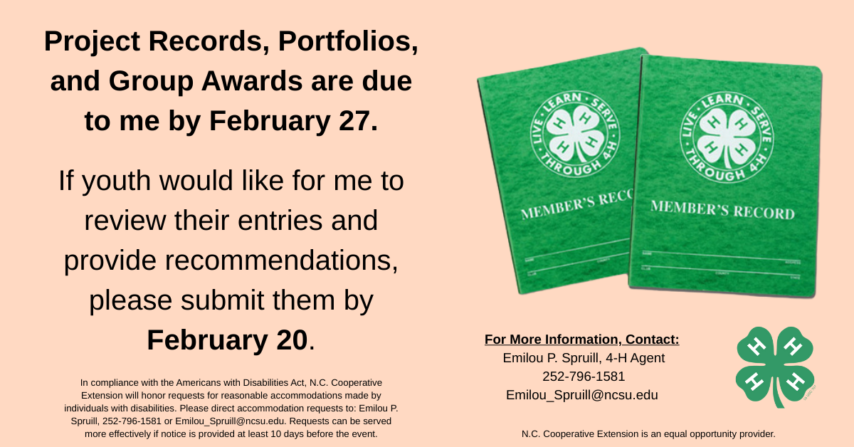 Flyer about Project Records, Portfolios, and Group Awards.