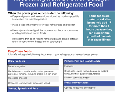Recovering From a Power Outage: Frozen and Refrigerated Food NC State Extension factsheet