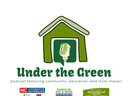 "Under the Green" podcast logo featuring a green house and microphone icon. Text reads: "Under the Green: podcast featuring community, education, and local impact." Partner logos for N.C. Cooperative Extension, Randolph Soil & Water, and Randolph County A