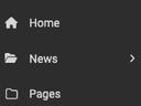 Screenshot of News and Pages Menu options