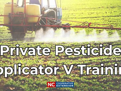 Tractor spraying a field