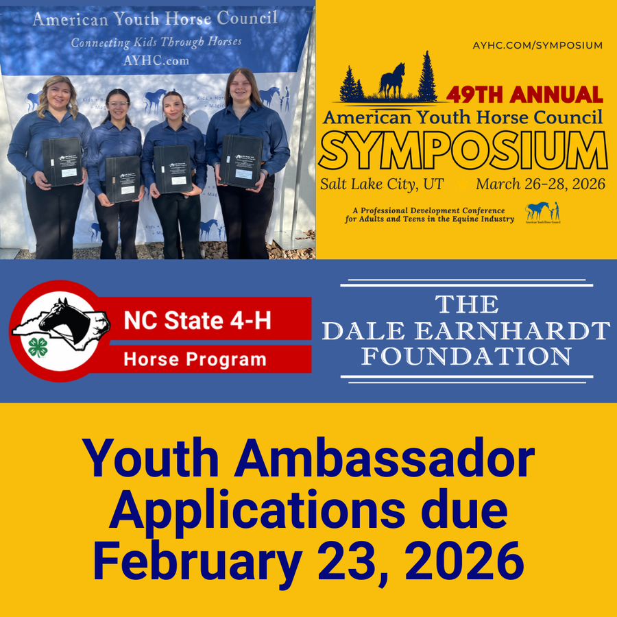 Four youth holding binders; "Youth Ambassador Applications due February 23, 2026"