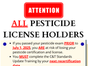 ATTENTION: All pesticide license holders — training required; exams prior to July 1, 2025 at risk.