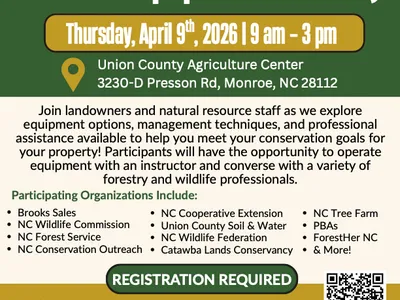 Conservation Equipment Field Day Apr 9, 2026 9am–3pm; Union County Ag Center; Registration required