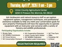 Conservation Equipment Field Day Apr 9, 2026 9am–3pm; Union County Ag Center; Registration required