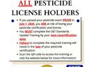 announcement for mandatory training for licensed pesticide holders