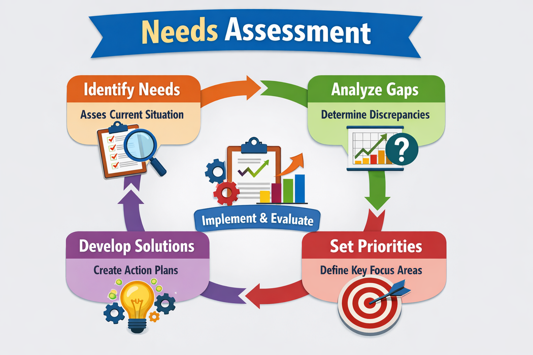 Needs assessment infographic flowchart