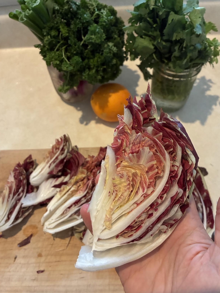 radicchio on cutting board