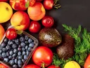 Picture of blueberries tomato and avocado