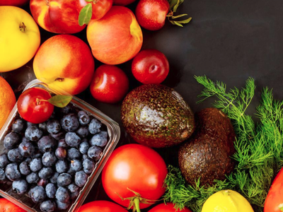 Picture of blueberries tomato and avocado