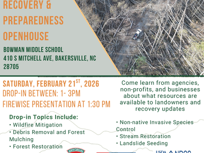 Mitchell County Landscape Recovery & Preparedness Openhouse — Feb 21 2026 Bowman Middle School