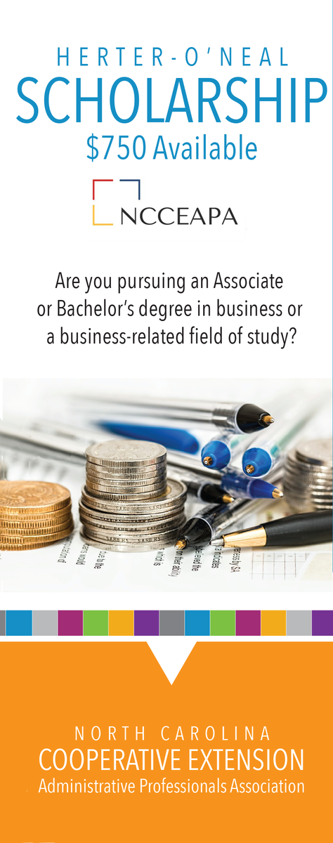 HERTER-O'NEAL SCHOLARSHIP $750 Available — Are you pursuing an Associate or Bachelor's degree in business?