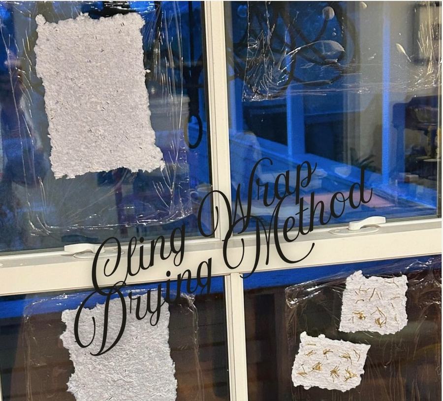 Paper drying on window