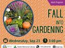Flier on Fall into Gardening talk on Sept. 23, 2026 in Mount Olive, NC