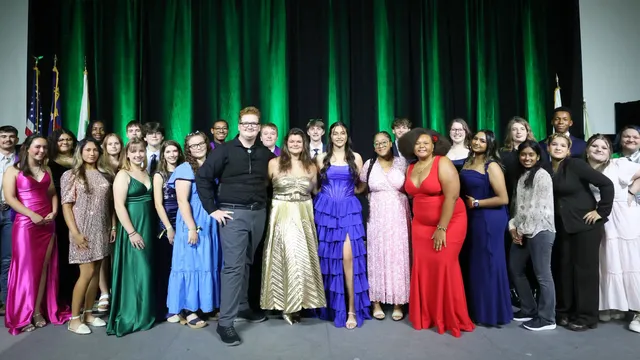 State 4-H Council members posed for a group photo in their formal attire during the Clover Gala of North Carolina 4-H Congress.