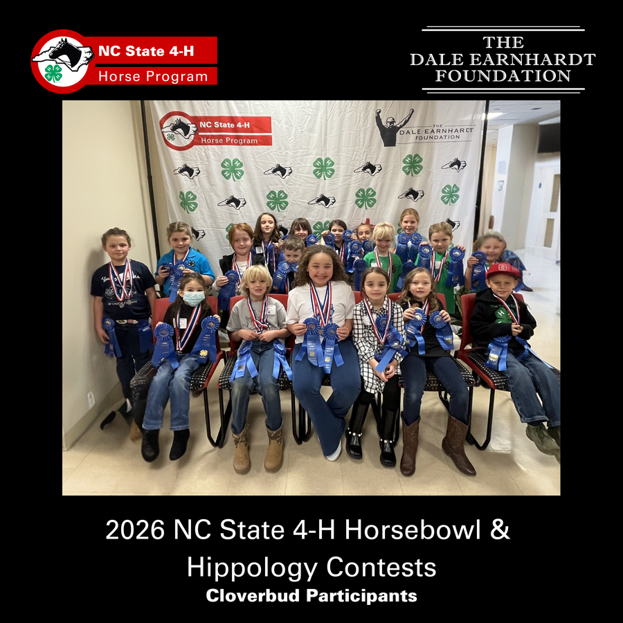 The Cloverbud participants and their awards from the 2026 NC State 4-H Horse Bowl and Hippology Contests