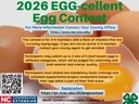 Photo of four brown shell whole eggs, and another egg broken out with the yolk showing, and a QR code