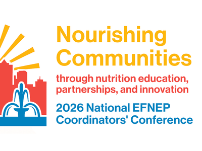 Conference logo image with text: Nourishing Communities through Nutrition Education, Partnership, and Innovation