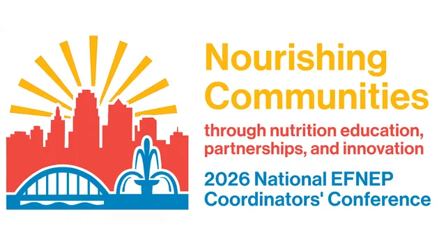 Conference logo image with text: Nourishing Communities through Nutrition Education, Partnership, and Innovation