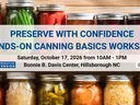 Home canned food on shelf overlapped with class title