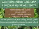Flier for the WNC Regional Ginseng Update meeting on September 18, 2026 in Asheville, NC