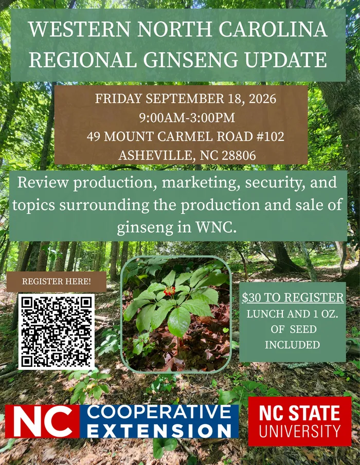 WNC Regional Ginseng Update meeting flier