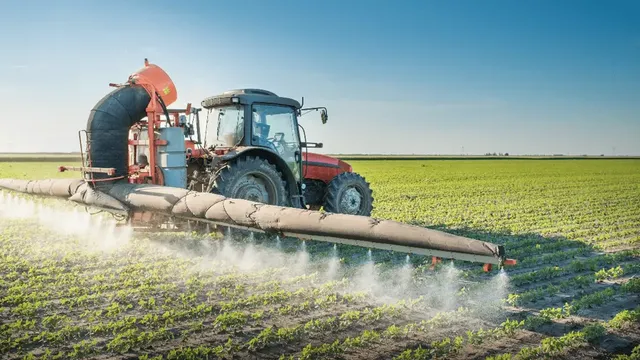 Tractor spraying