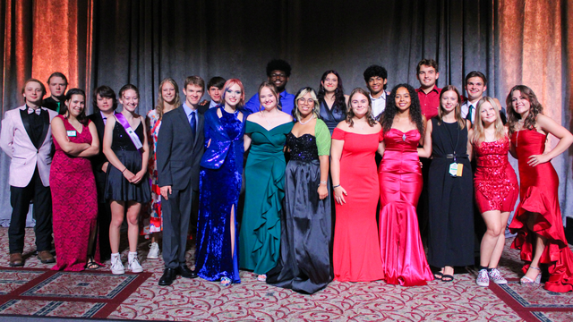 State 4-H Council members posed for a group photo in their formal attire during the Clover Gala of North Carolina 4-H Congress.