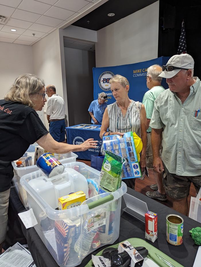 Hurricane preparedness events in our county and how to prepare kits and food.