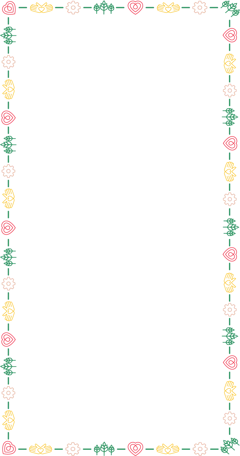 Vertical horizontal border featuring repeating pillar icons connected by dashed lines around the edges.