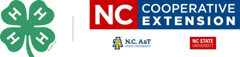 4-H Emblem paired alongside the N.C. Cooperative Extension logo with N.C. A&T State University and NC State University logos beneath.