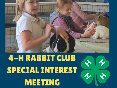 4-H Rabbit Club special interest meeting flier