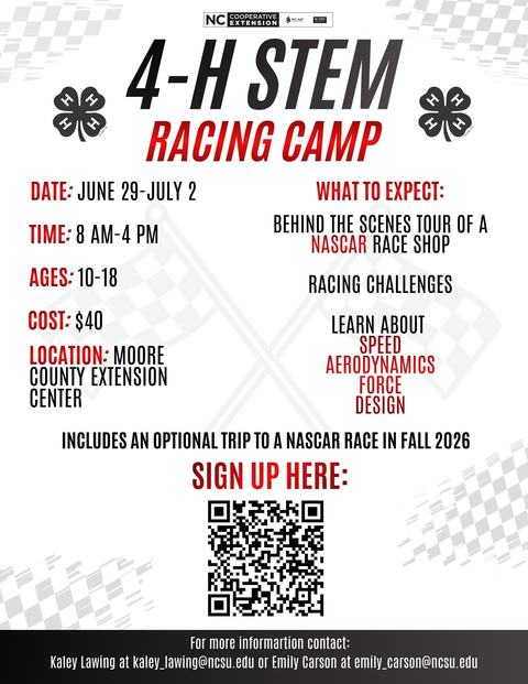 STEM Racing Camp flyer