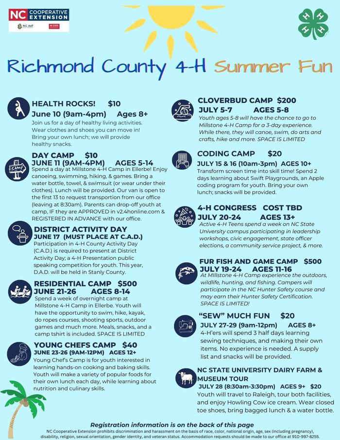 Richmond County 4-H Summer Fun