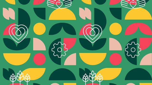 4-H Pattern Green with Icons Pattern