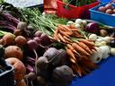 Fresh, local veggies on a table at an event