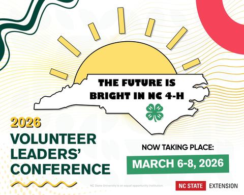 state volunteers meeting flyer with new dates march 6-8 2026. sun and state of north carolina.