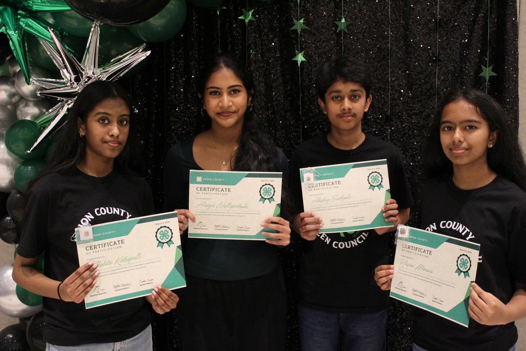 Akshita with club members at Achievement Night
