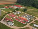 Aerial photo of farm buildings