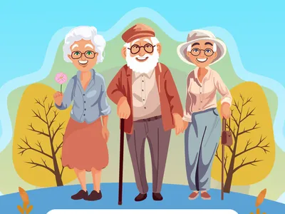 older adults walking during autumn