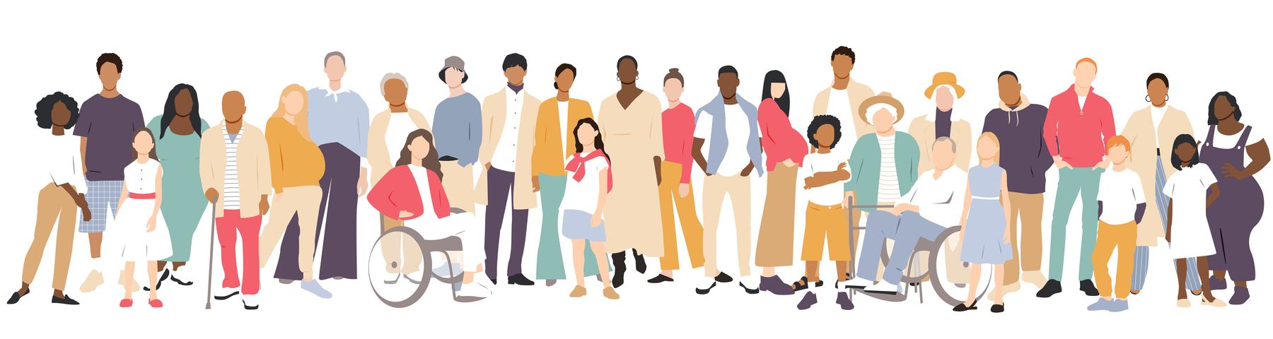 People stand side by side together.