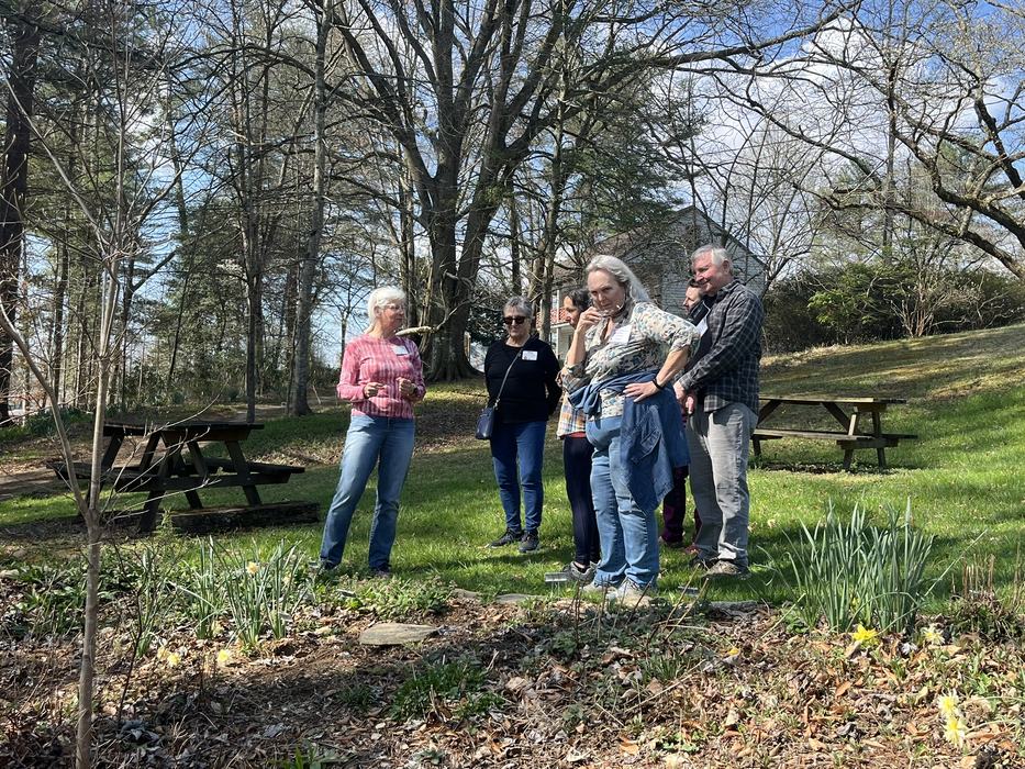 EMG Class of 2026 tour the demonstration gardens at the Allison Deaver House.