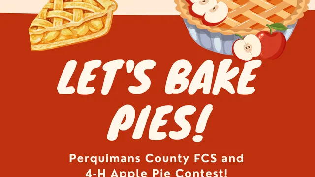 Flyer with apple pie images sharing contest information.