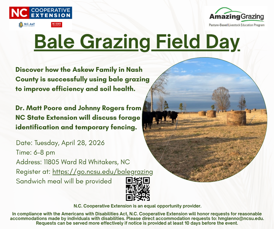 flyer describing bale grazing event