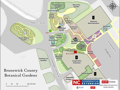 Botanical Garden Map (Photo Courtesy of Brunswick County GIS)