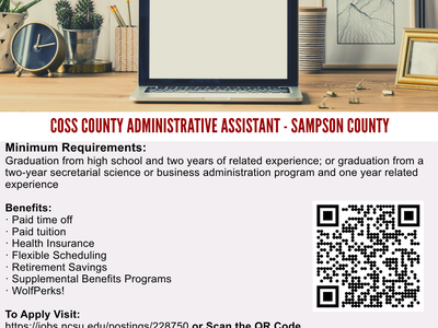 COSS County administrative assistant job posting Sampson County