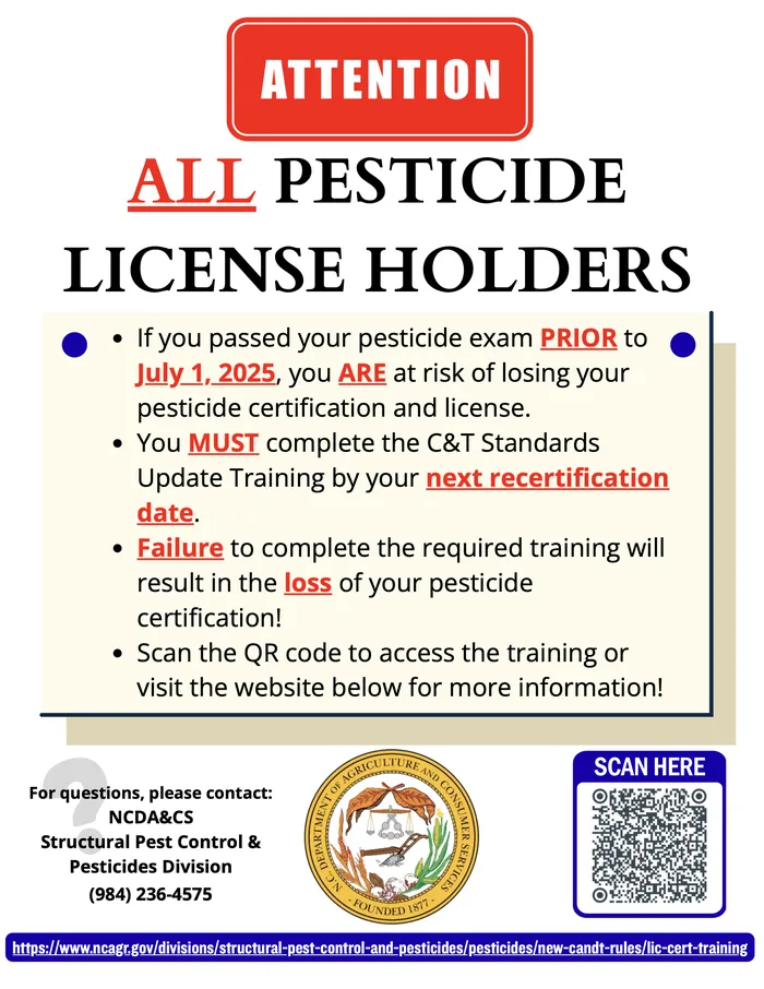 Notice of new mandatory training video requirement for all pesticide license holders